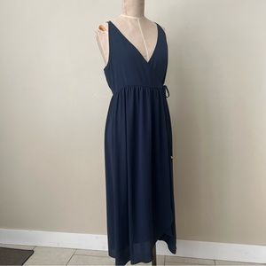 Monk & Lou Kiara Navy Wrap Dress Womens Medium